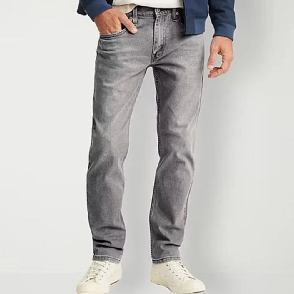 LEVI'S 502 Gray Jeans Men W32 Stretch Tapered Denim Everyday Modern 32x30